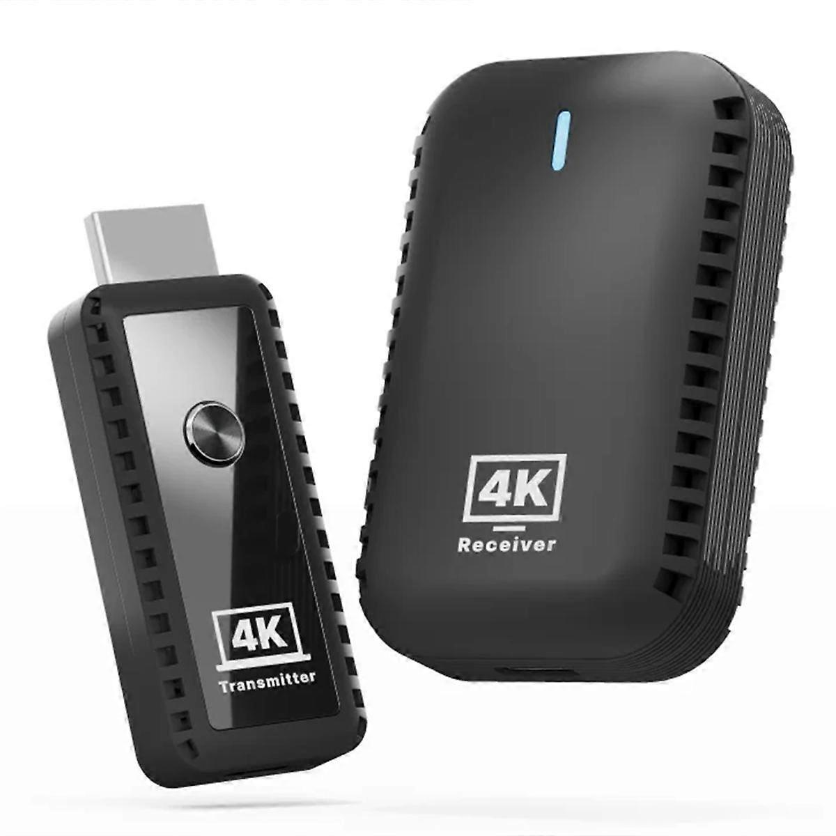 4K Wireless -Compatible Transmitter and Receiver Signal Extender Watch From Laptops PCs to HDTV Pro
