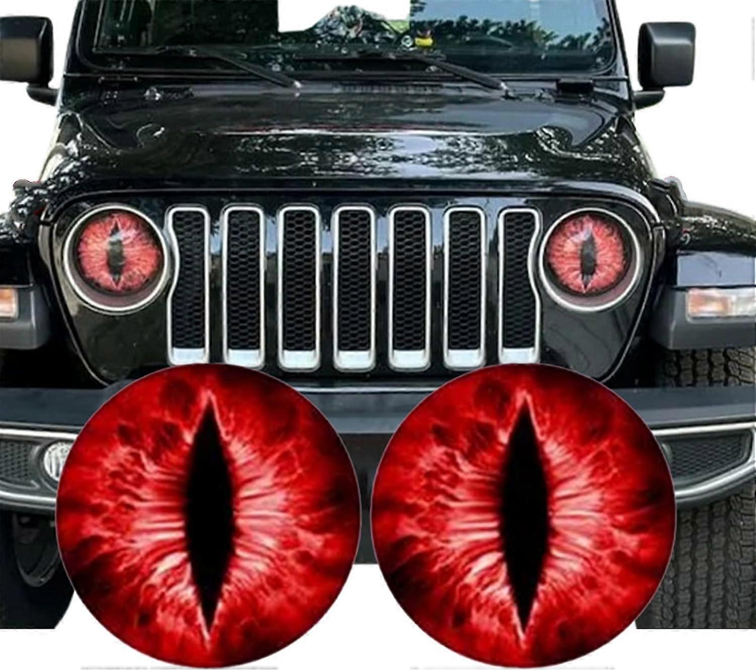 Beast Eyes Headlight Decals Pair, Funny Decals for Truck Car Body Window Bumper Decoration Eye Headlight Decal 3D Effect Eyes Stickers Headlight Decal