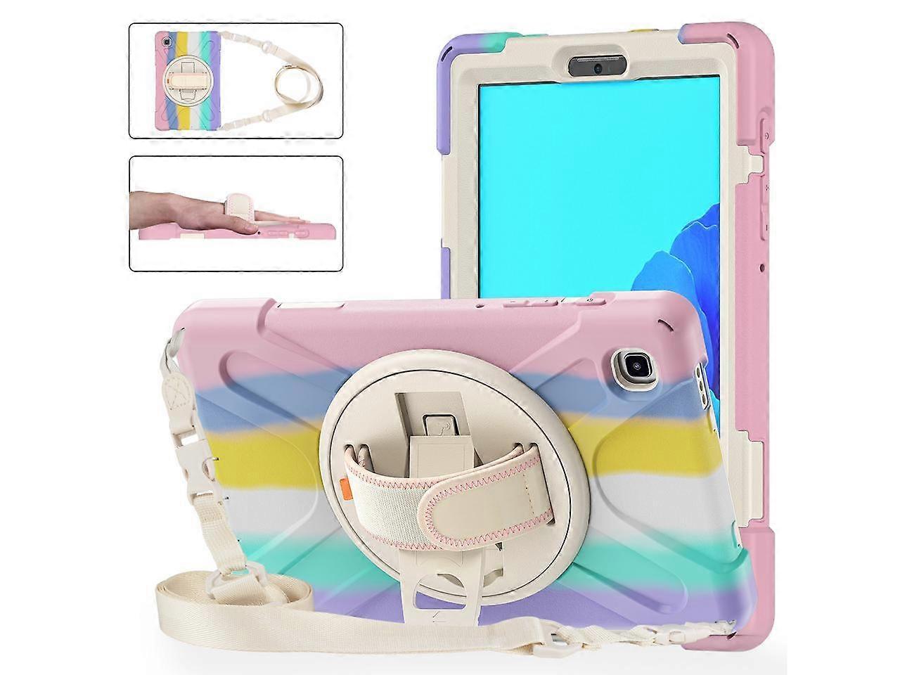 Galaxy Tab A7 Lite Case, Shockproof Cover with Adjustable Hand Strap, Carrying Shoulder Strap, Rotating Kickstand for galaxy Tab A7 Lite 8.7 inch 2021