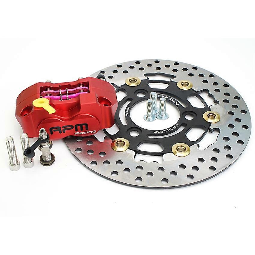 220mm Brake Disc Rotor 3 Hole Caliper Set RPM 4 piston Brake Caliper Radil mounting for Yamaha Aerox Nitro BWS 100 JOG 50 ebike