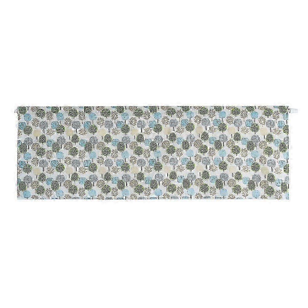 Blue Green Tree Printing  Window Curtain