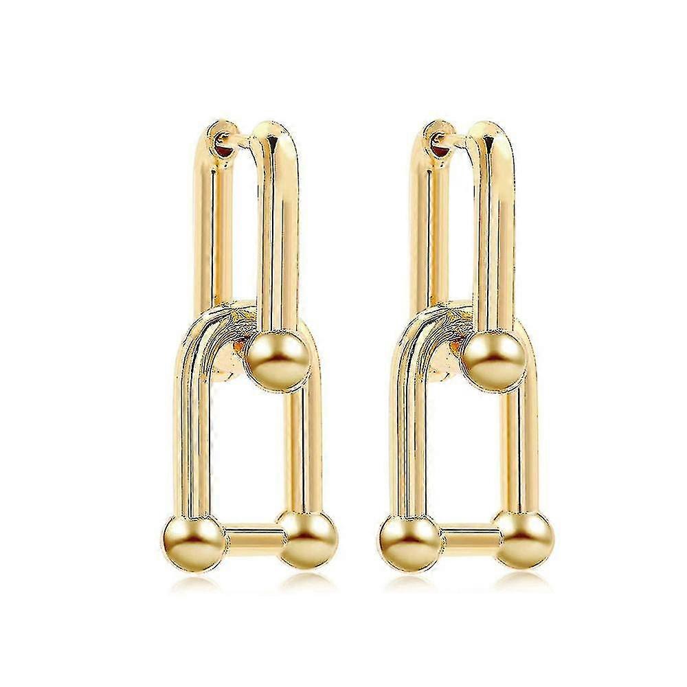 Mujer forma de U Pin Link Cadena Pendientes Pendientes Regalos