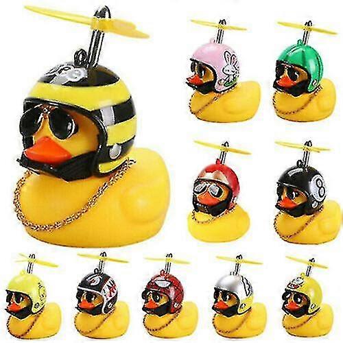 Rubber Duck Toy Bike Motor Car Ornaments Yellow Duck Car Dashboard Decorations