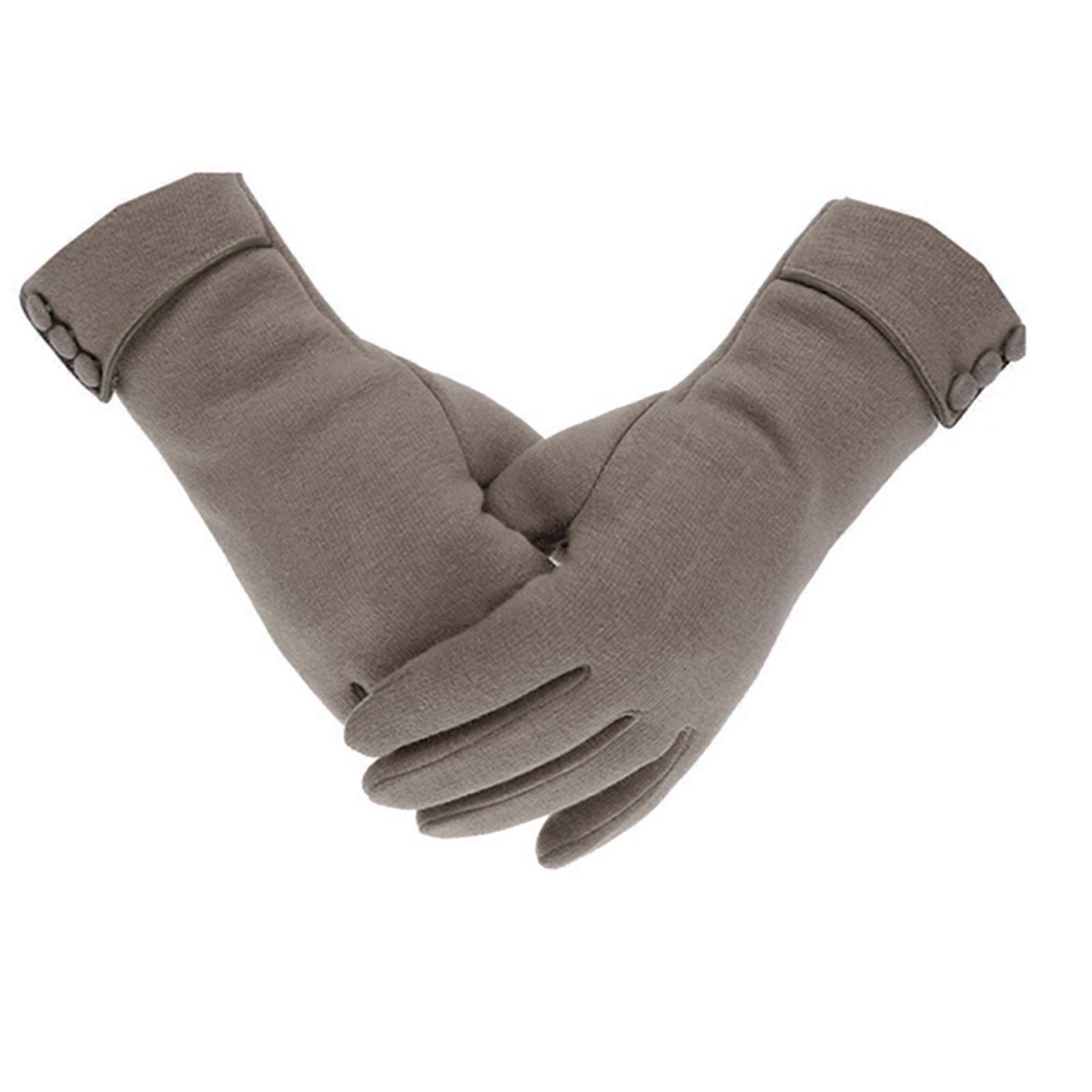 Winter Fleece Gloves Touchscreen Warm Thermal Soft Lining Double Edging Cuff