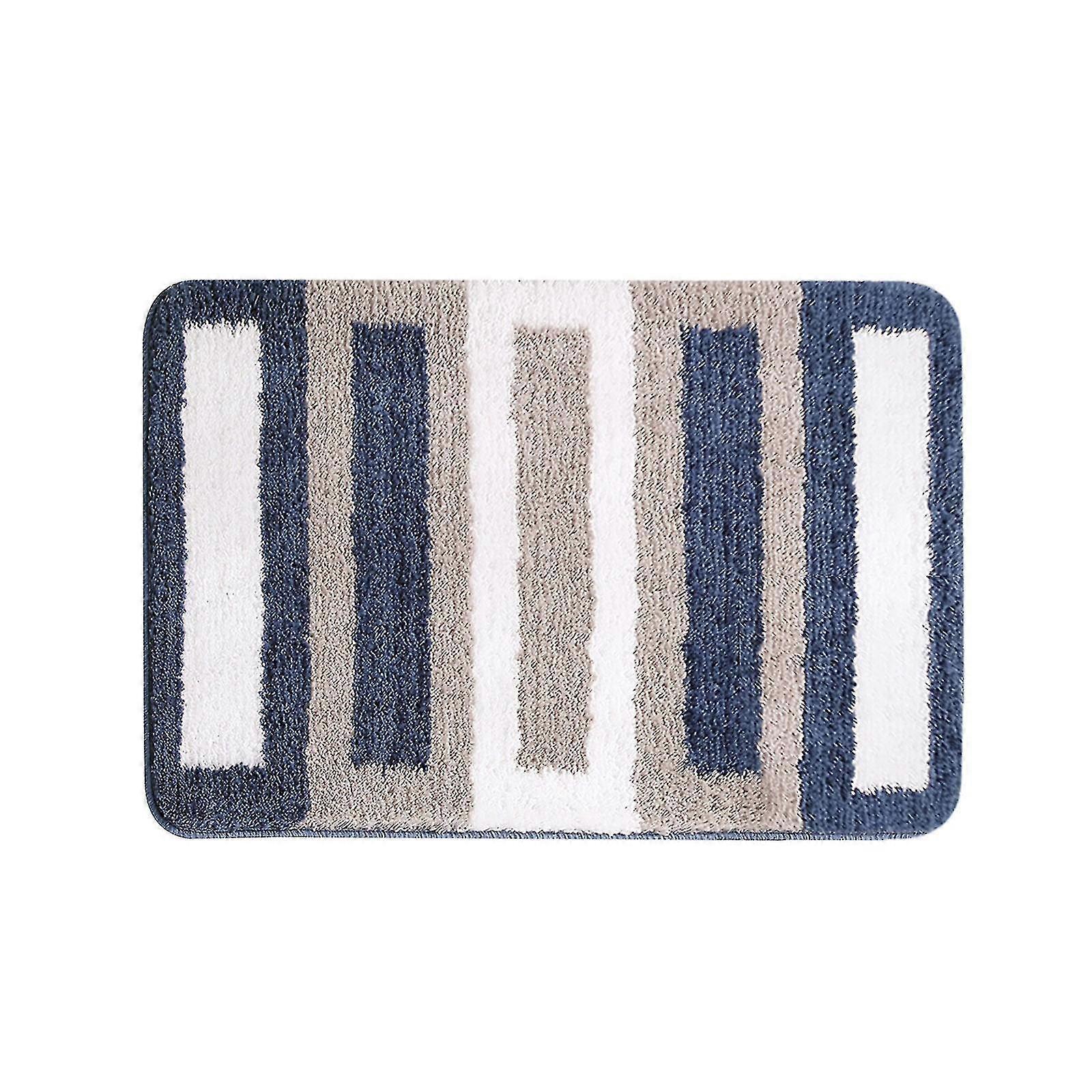 Microfiber Striped Bathroom Rugs Bath Mat Extra Thick
