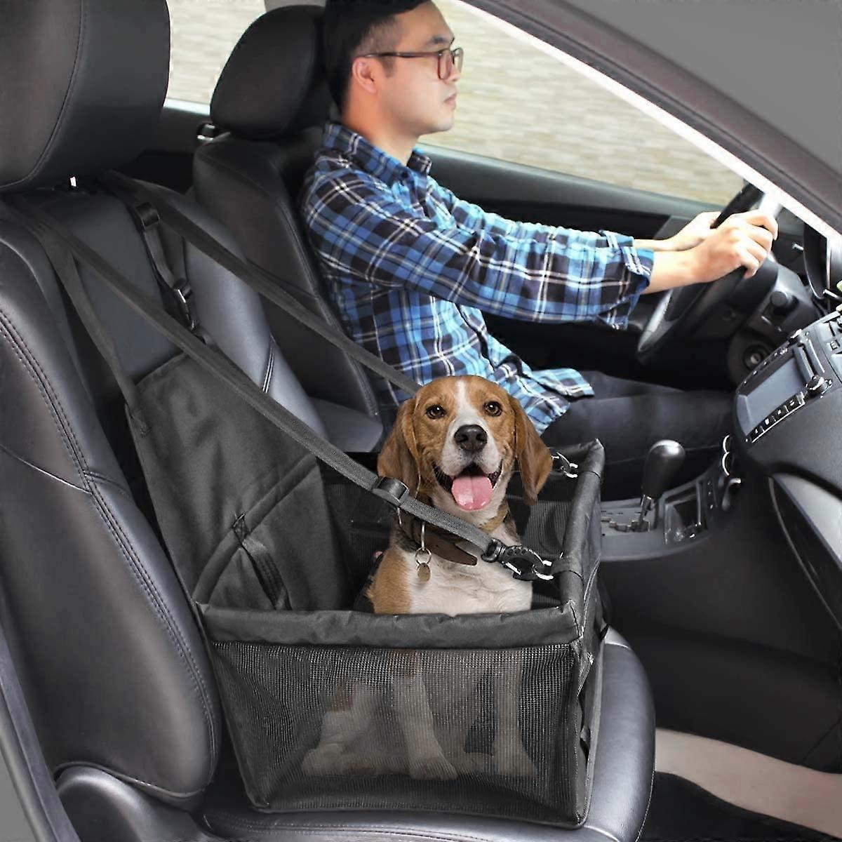 Siège d’auto pour chien Upgrade Siège d’auto portable de luxe pour chien de compagnie avec laisse de sécurité à clipser30 lb