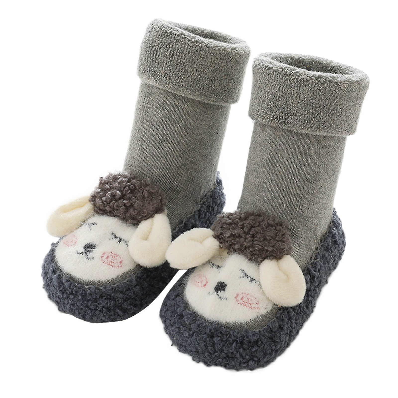Socks Toddler Flats Newborn Infant Baby Boy Girls Toddlers Plush 1 Pair Soft Antislip Indoor Animals Slipper Shoes