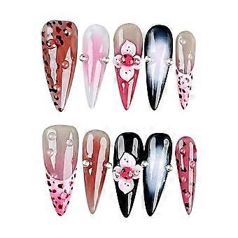 Unhas de Cabeça Longa e Pontiaguda Brilhantes Durável & Nunca Rachando Conforto Unhas Postiças para Amantes de Manicure e Blogueiros de Beleza