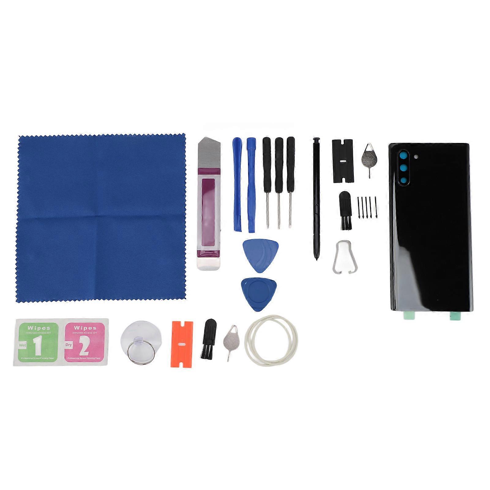 Galaxy Note 10 Back Glass Cover Replacement with Stylus & Tools - Black Repair Kit