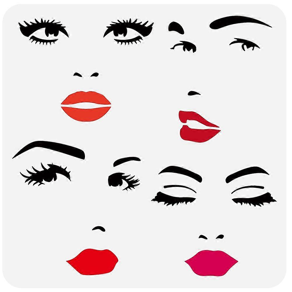 1pc PET中空アウトドローイングペイントステンシルDIYスクラップブックフォトアルバムアイ30x30cm