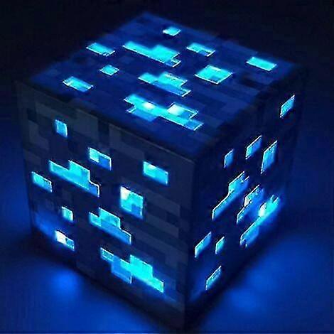 Remise Minecraft Game Peripheral Miners Lampe Jouet Veilleuse Rechargeable (Bleu)