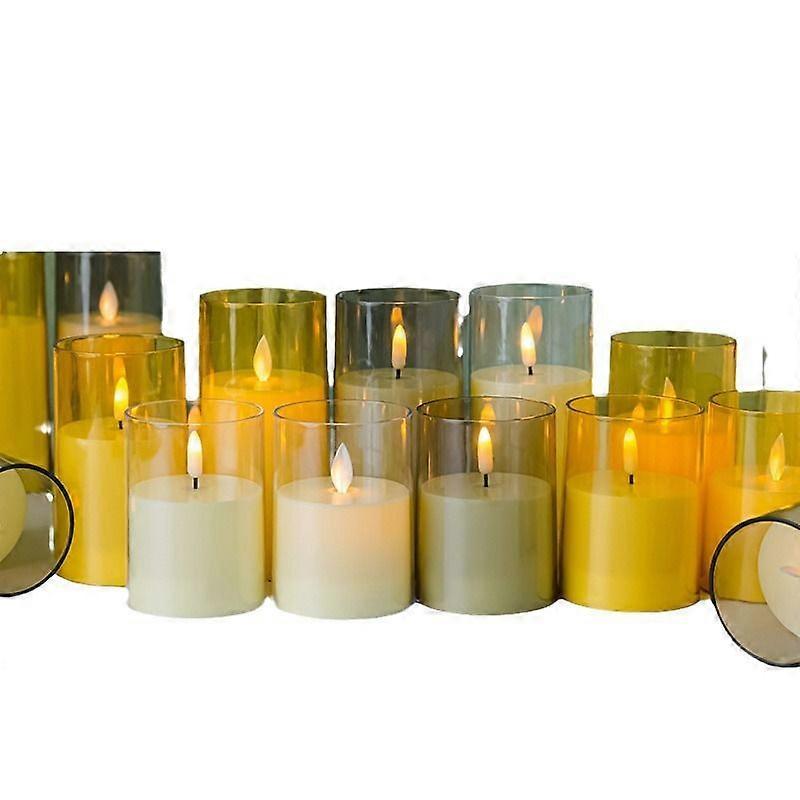 Plastic acrylic LED electronic candle light plastic candle simulation glass cup