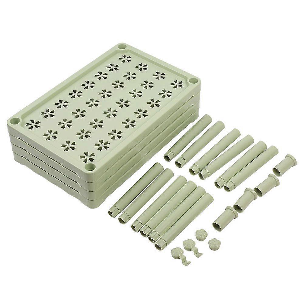 Bathroom Plastic Storage Rack Bathroom Square Shelf Storage Rack Landing Shelf(Green)