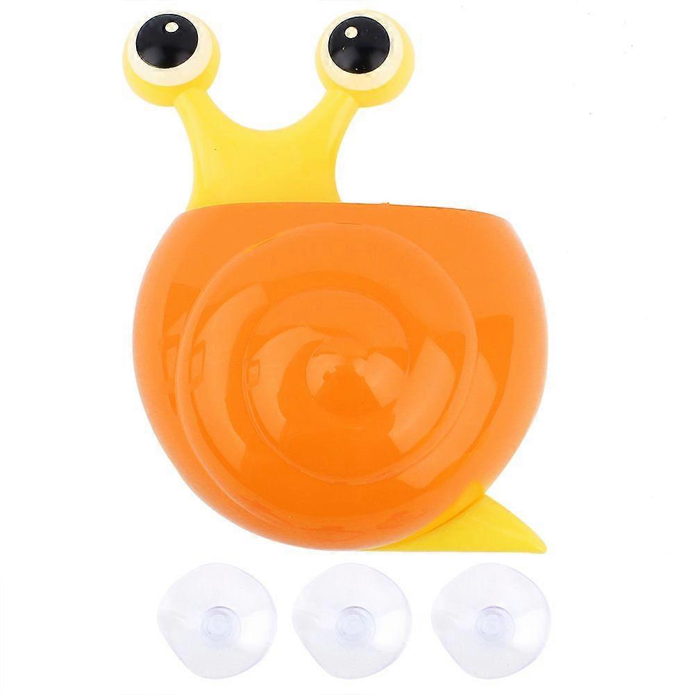 Bathroom Wall Hanging Strong Suction Cup Toothbrush Holder Toothpaste Rack Snail(Orange)