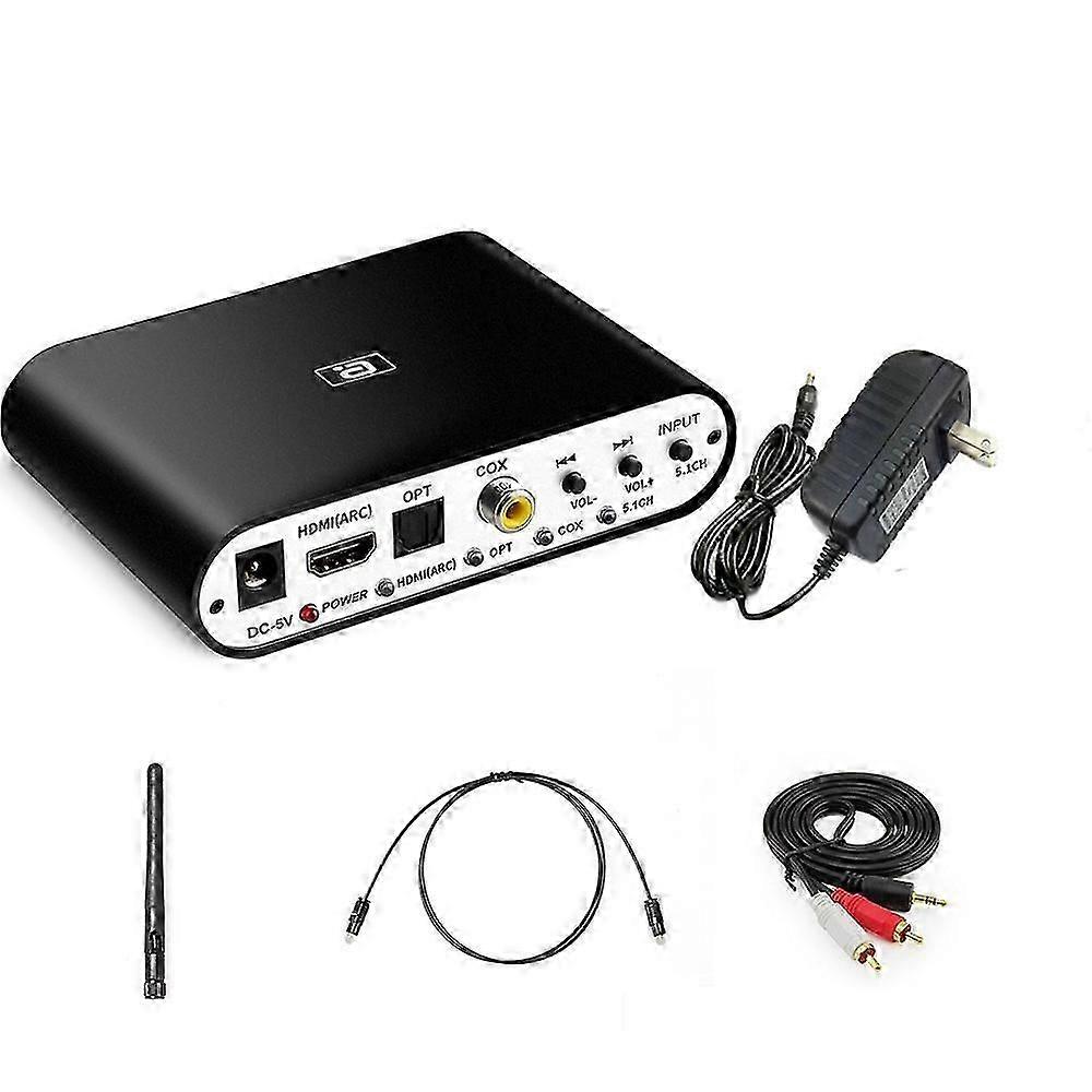 DA615H 5.1CH Audio Decoder Bluetooth 5.0 Receiver DAC Wireless Audio Adapter Optical Coaxial U Play