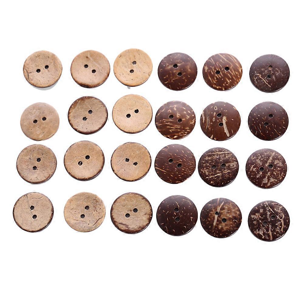 24pcs DIY Simple Coconut Shell Button Apparel Sewing Decor Craft