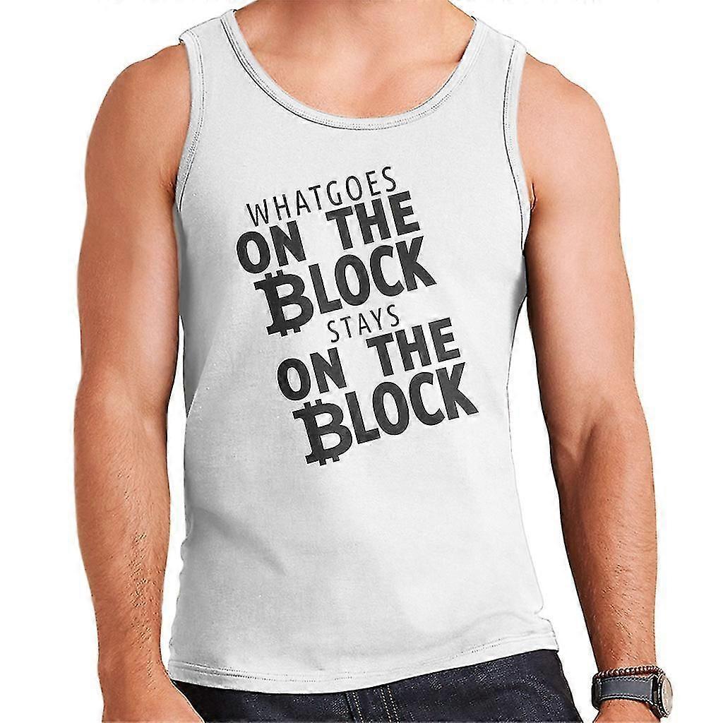 Texto oscuro The Block Bitcoin Chaleco para hombre