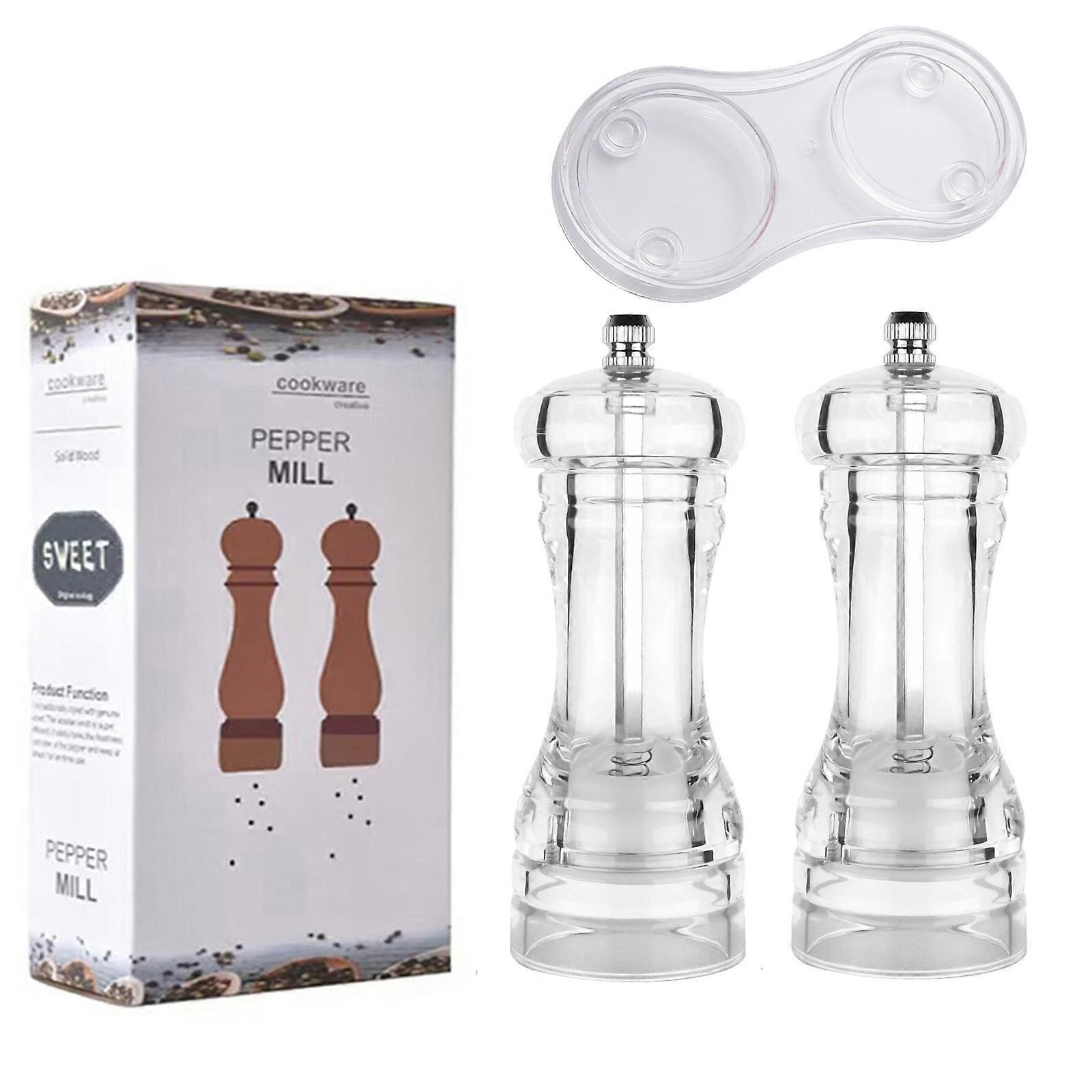 Manual Acrylic Grinder Convenient Salt and Peppers Mill Simple and Functional Kitchen Tool Spices Grinding Utensils Multicolor