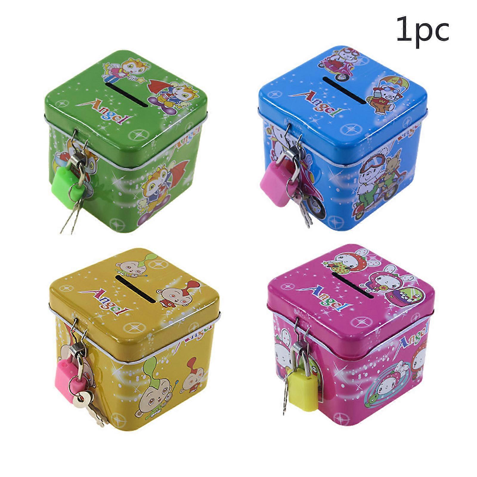 Cute Cartoon Piggy Bank Safe Money Box with Lock for Key for Creative Coin Boxes