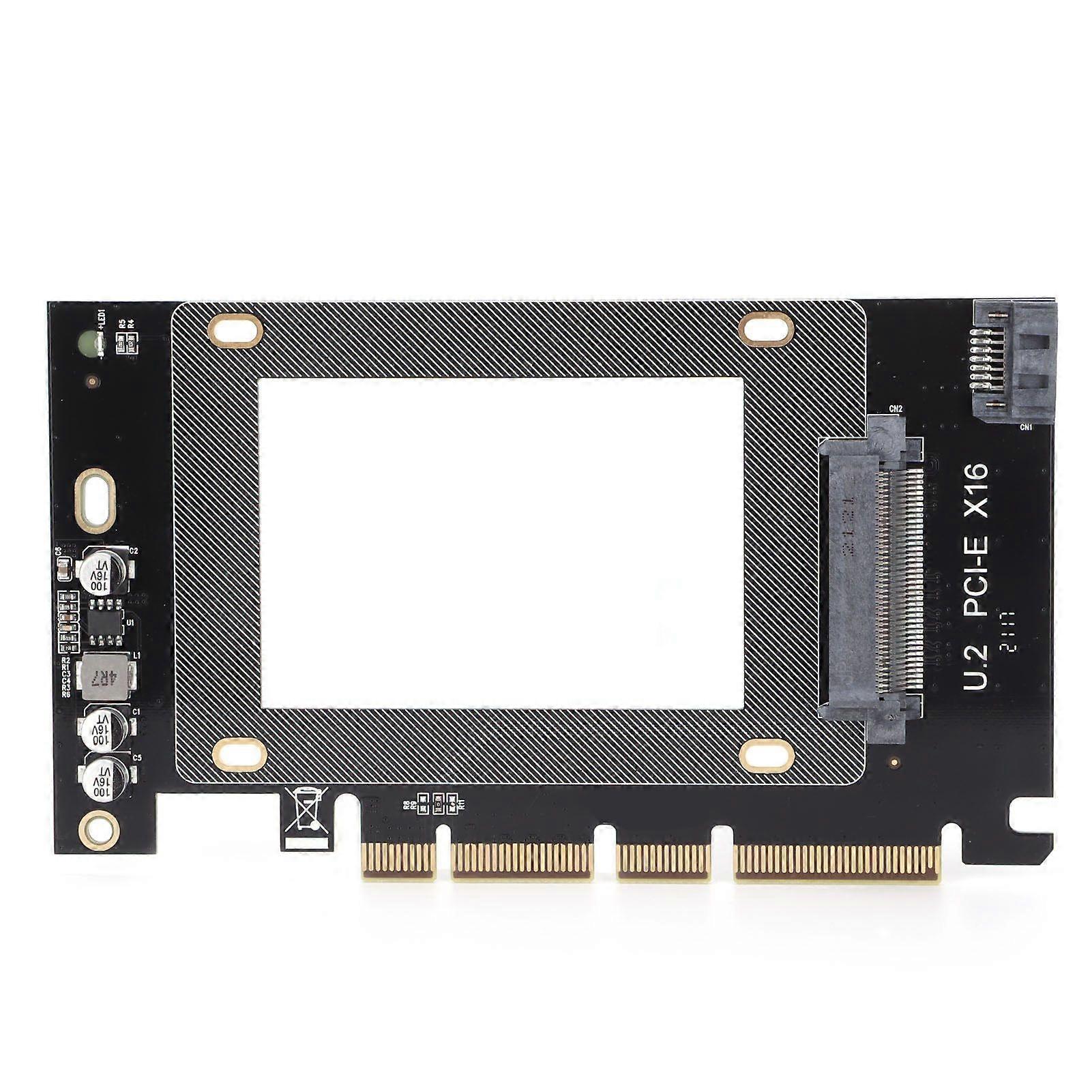 Adapter Card PCIE X16 to U.2 SFF8639 to SSD SATA3.0 Dual Port SelfPowered Expansion Card