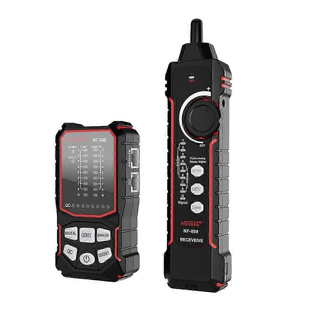 -808 Network Cable Tester Multipurpose Cable Finder for Cable Scan Continuity Testing and QC Testing POE Network Tester