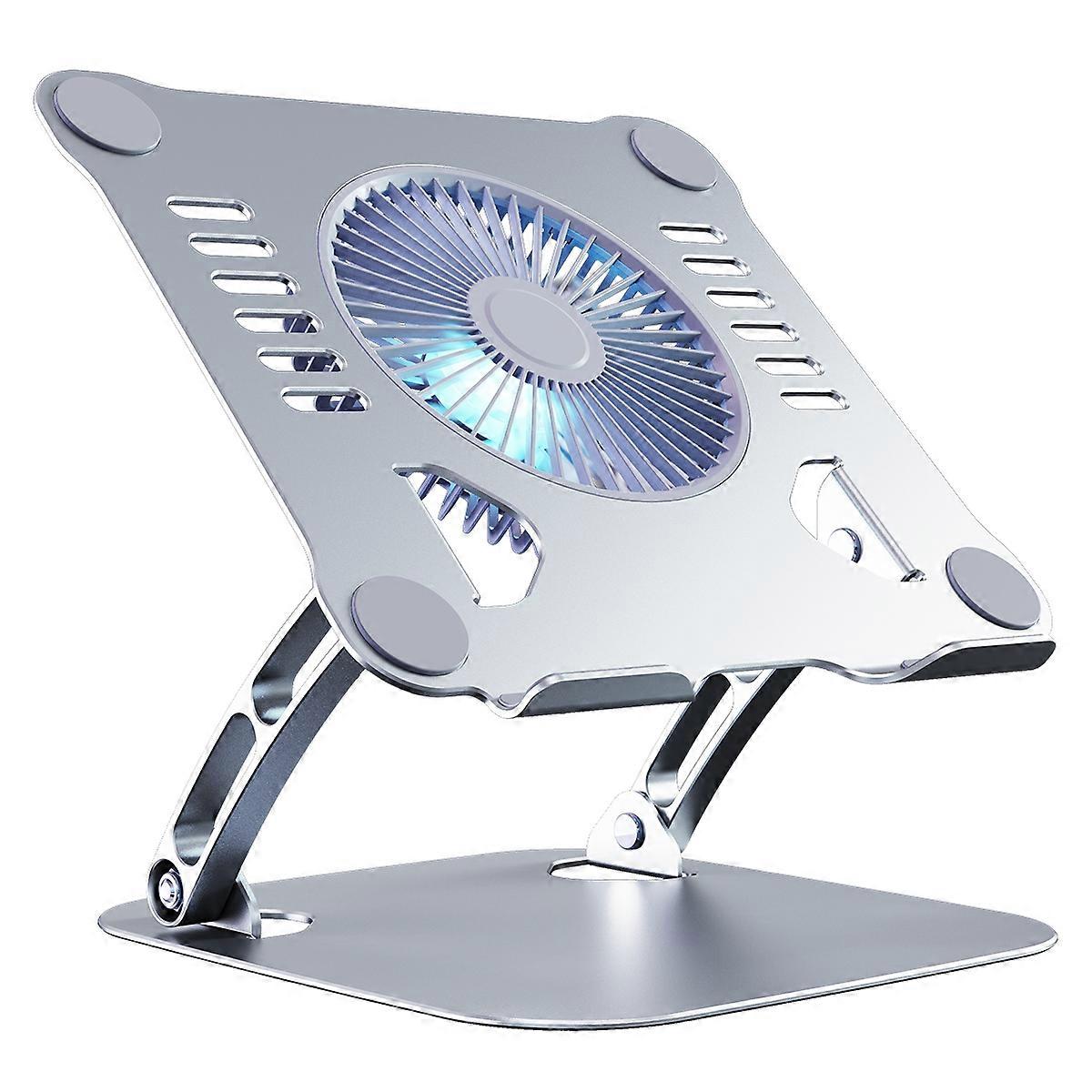 R-JUST HZ22 Dual-purpose Desktop Fan Aluminum Alloy Laptop Bracket with Light