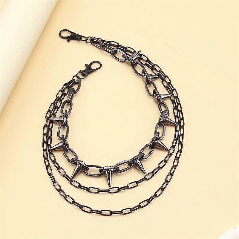 Stage Performance Clothing Accessories Hip-hop Punk Style Metal Studded Multi-layer Chain For Jeans Outfits