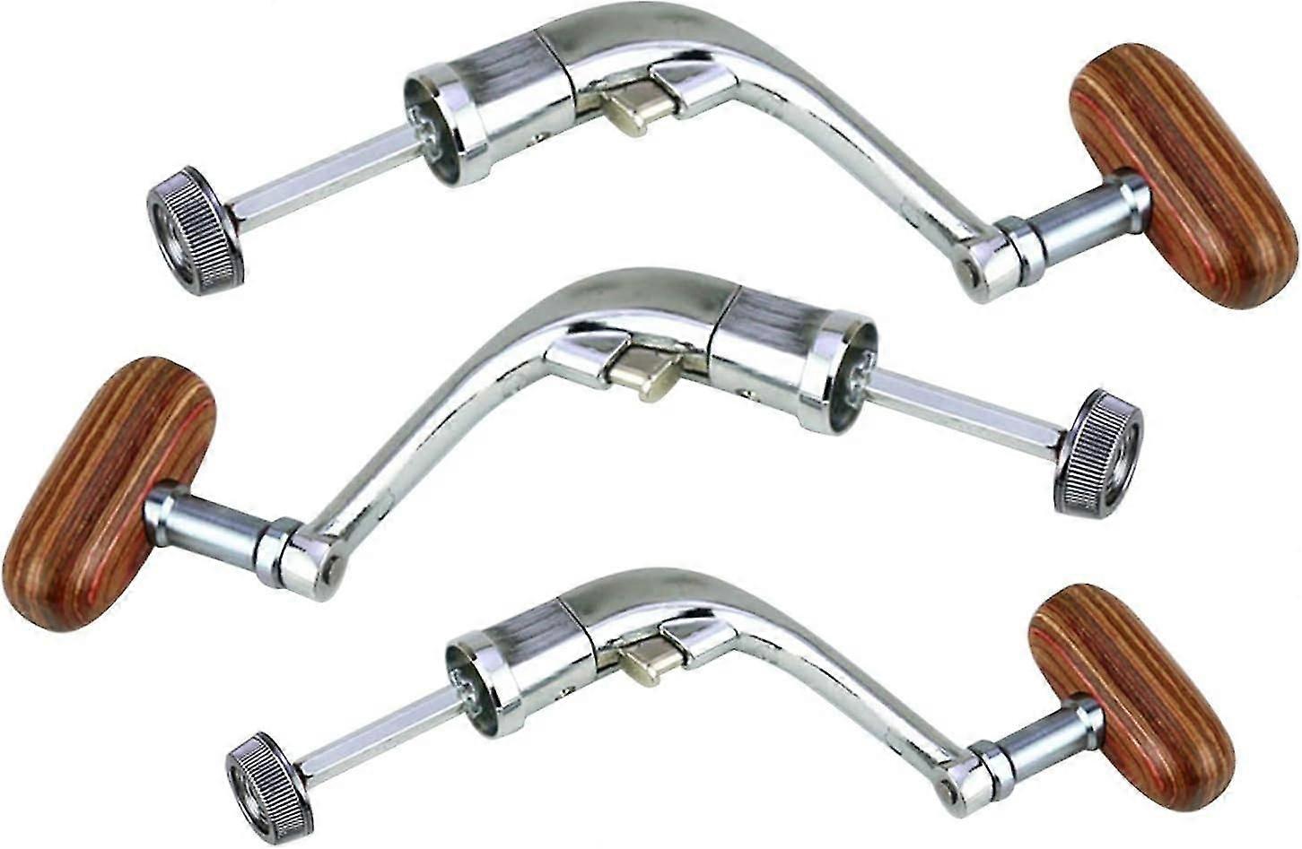 الصيد بكرة كرنك مقبض خشبي ، 3 قطع بكرة كرنك وجبة الصيد بكرة ، 2024 بينغ