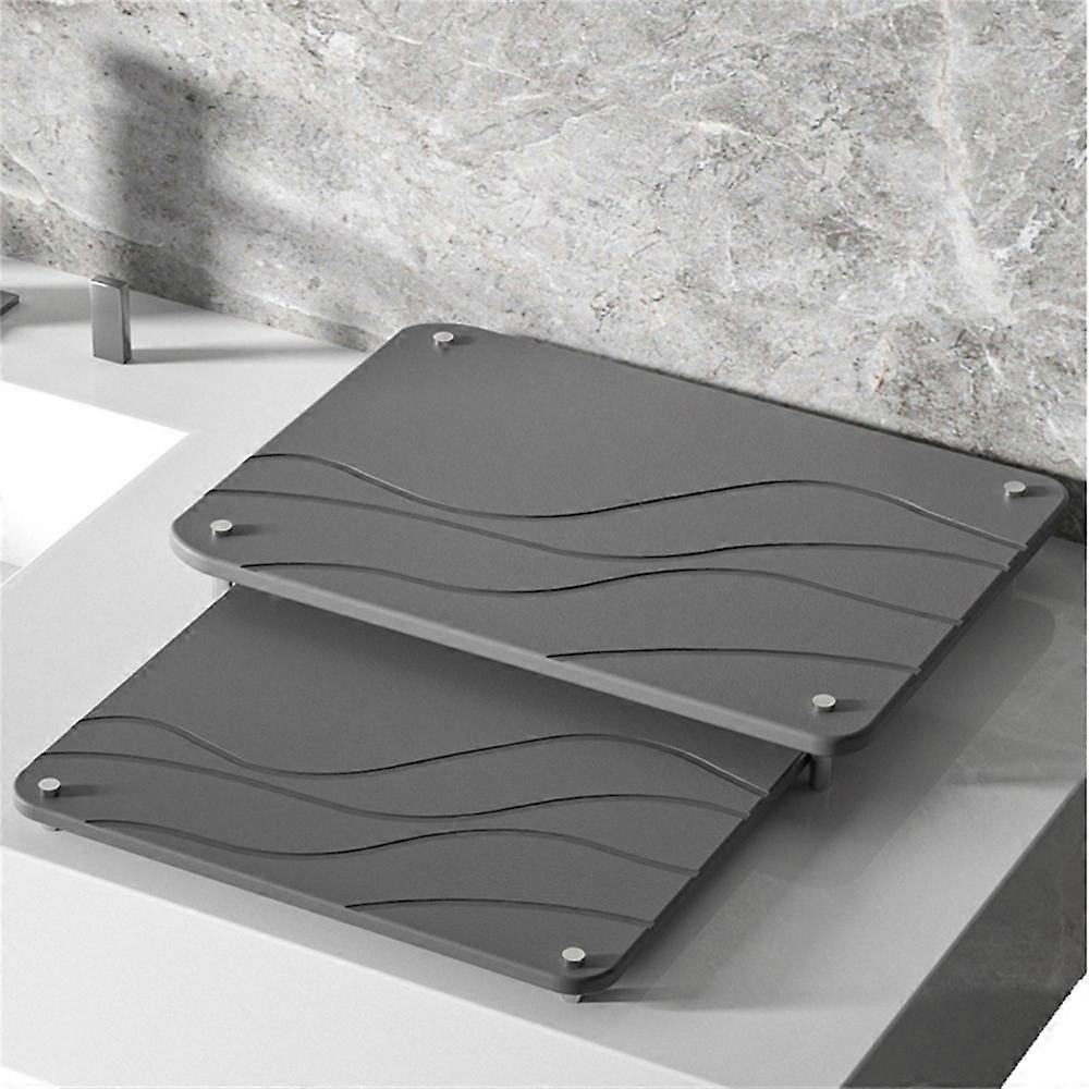 AS 2Pcs Set Nesting Dish Drying Mat Diatomite Kitchen Countertop Absorbent Draining Shelf - Rivers