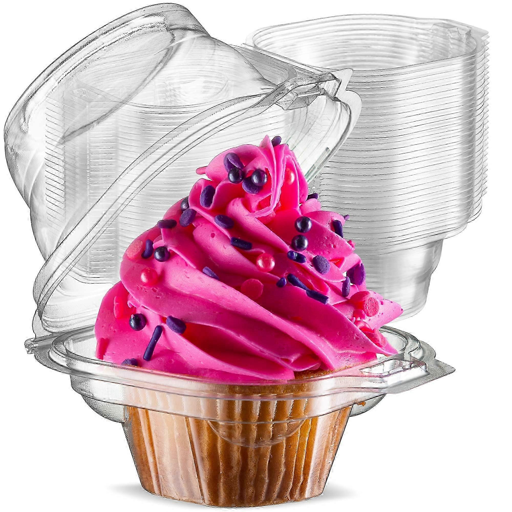 50 individual cupcake containers - stackable | Individual Cupcake Boxes | Cake Stands | Simple Cupcake Boxes_SZXM