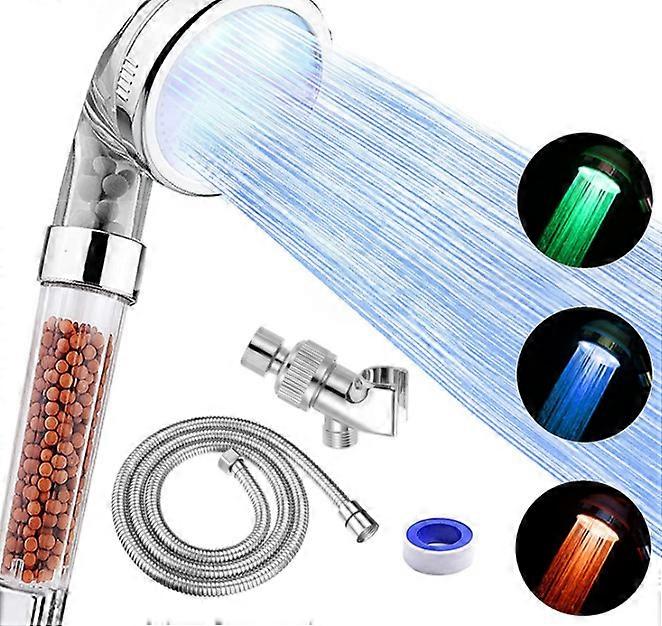Color Temperature Controlled Shower Head, Negative Ion Filter, High Pressure