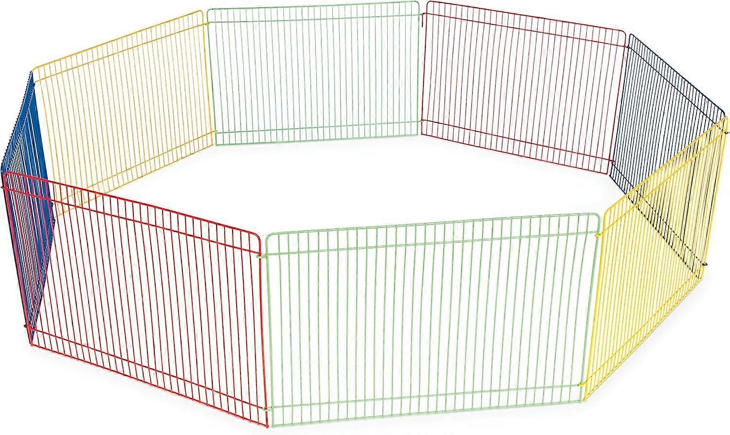 Portable Exercise Pen for Small Animals, Galvanized Metal Construction Multipurpose Playpen 13 Inch Easy Assembly Foldable Sturdy Anti-Rust Metal