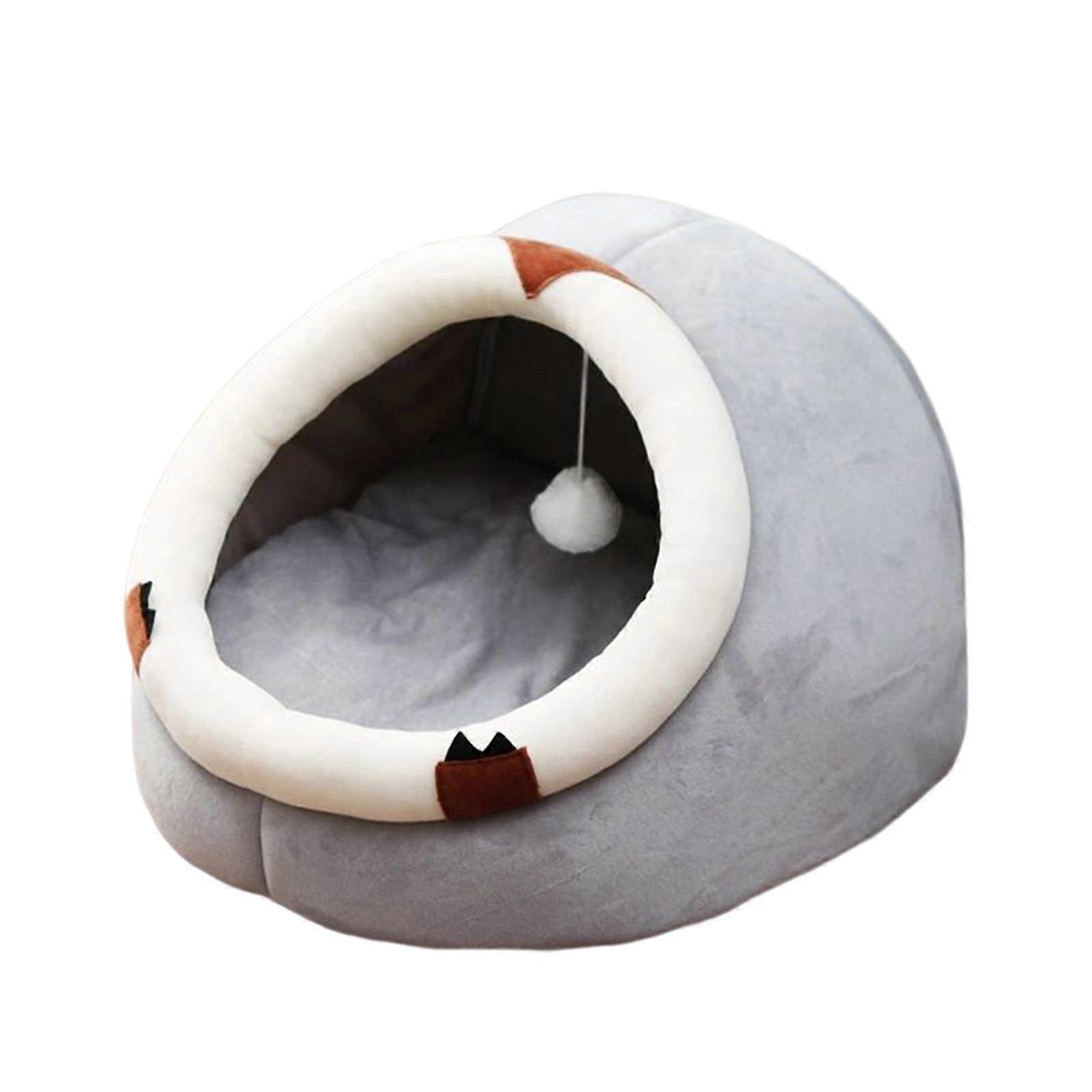 Large Cat Beds with Ball Cushion Basket Warm Portable for Kitten Ears