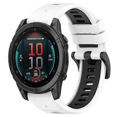 For Garmin Fenix E 47mm Sports Two-Color 22mm Silicone Watch Band