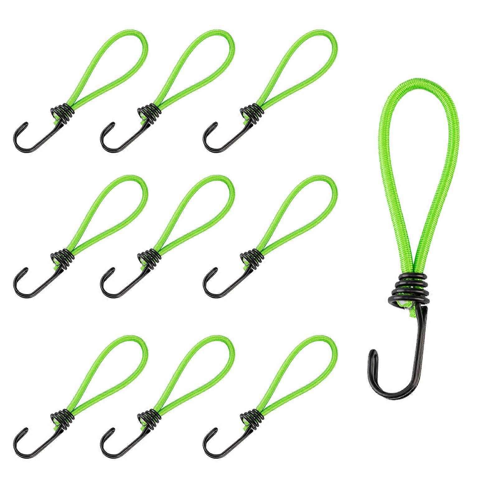 10packTarp Tent Fixing Cord Windbreak Tent Fixators Double Hook Binding Tied Rope for Tent Stability and Fixation fluorescent green