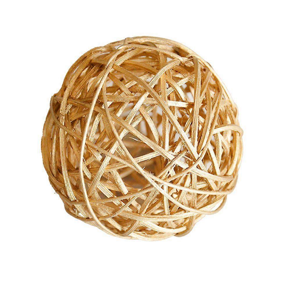 10pcs osier rotin boules Takraw boules de vigneTable Fête de mariage Noël décoratif (diamètre 5cm)