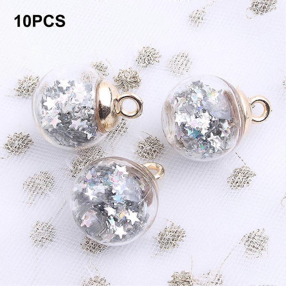 Assorted Color Transparent Glass Ball Ornaments Set of 10 for Christmas Tree