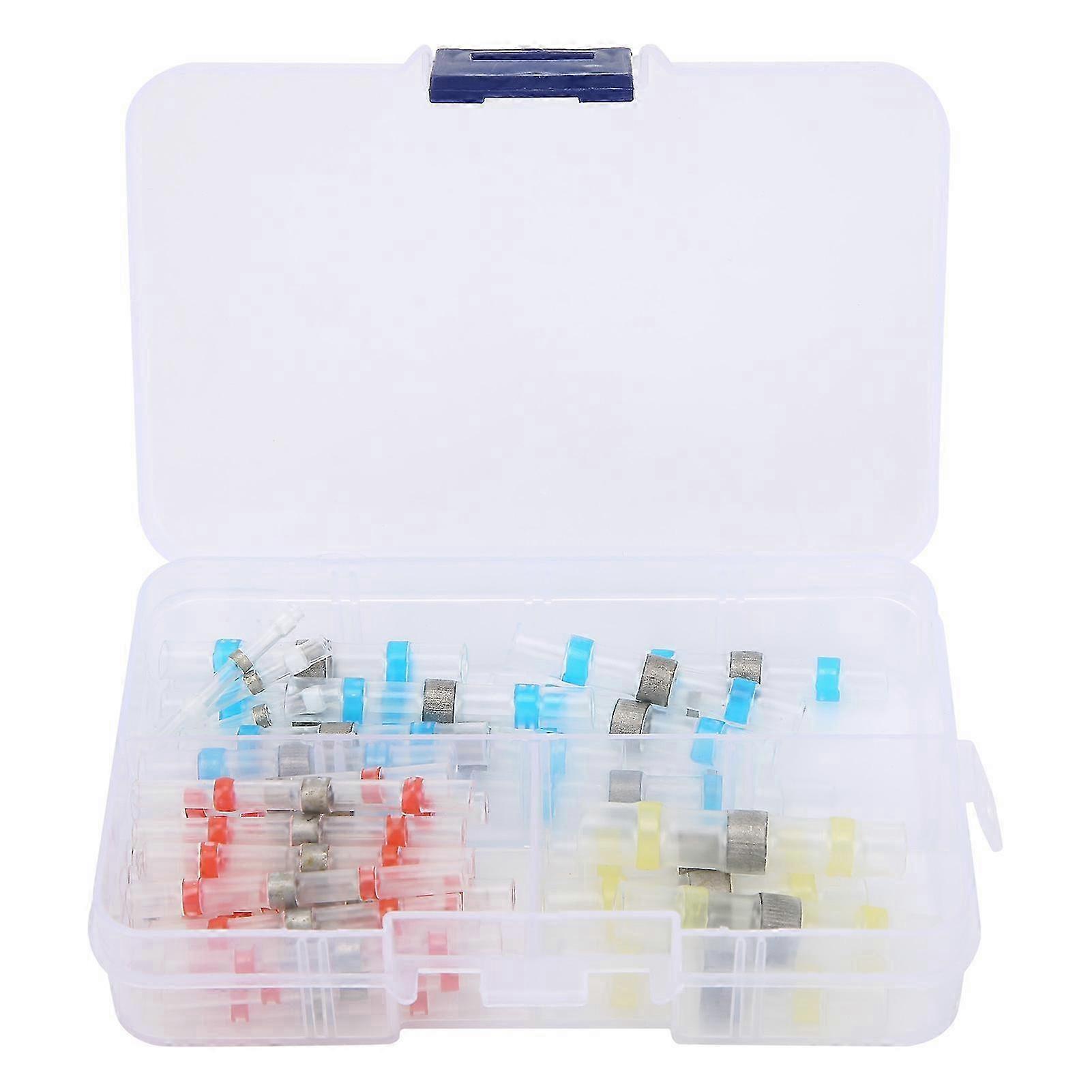 50 قطعة الحرارة يتقلص بعقب موصل أبيض أحمر أزرق أصفر لحام حلقة كابل للماء