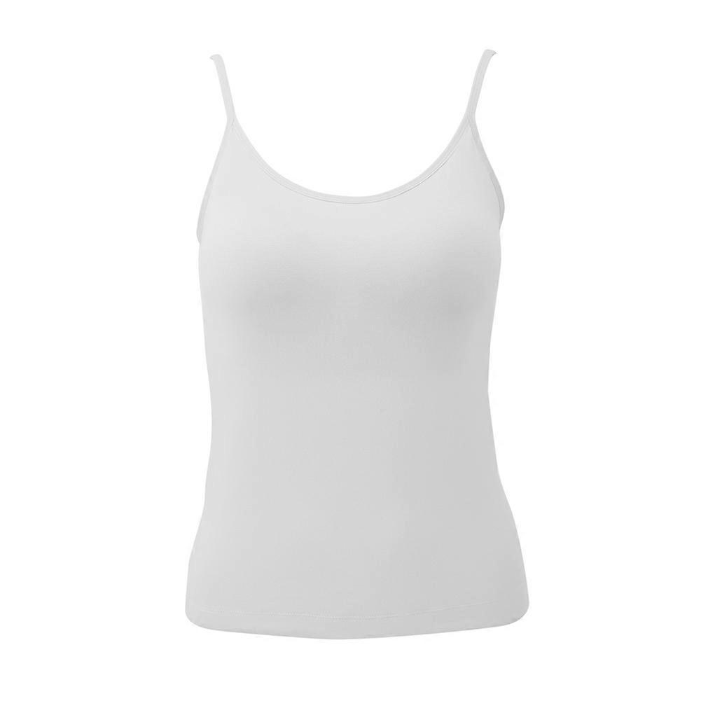 Women Sleeveless Camisole Top With Chest Pad Summer Soft Tank Tops High Elestic Bottoming Vest Top
