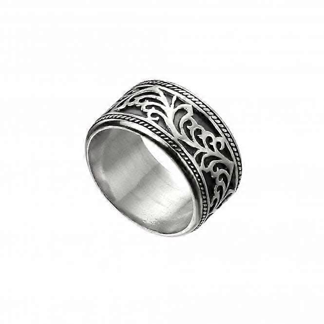 Sterling Silver Wide Oxidised Celtic Band Ring R3719
