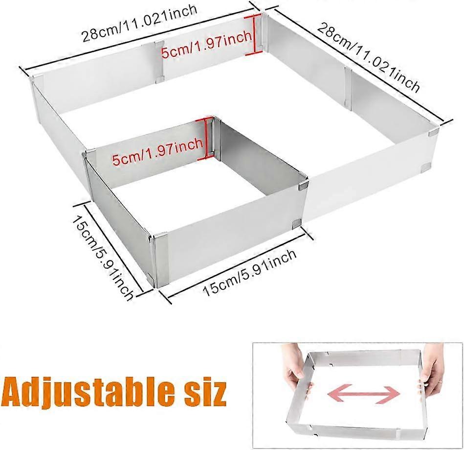 Rectangular Baking Frame Adjustable Baking Frame Cake Frame Extendable Baking Frame Decorating Frame Size-Adjustable Baking Mold