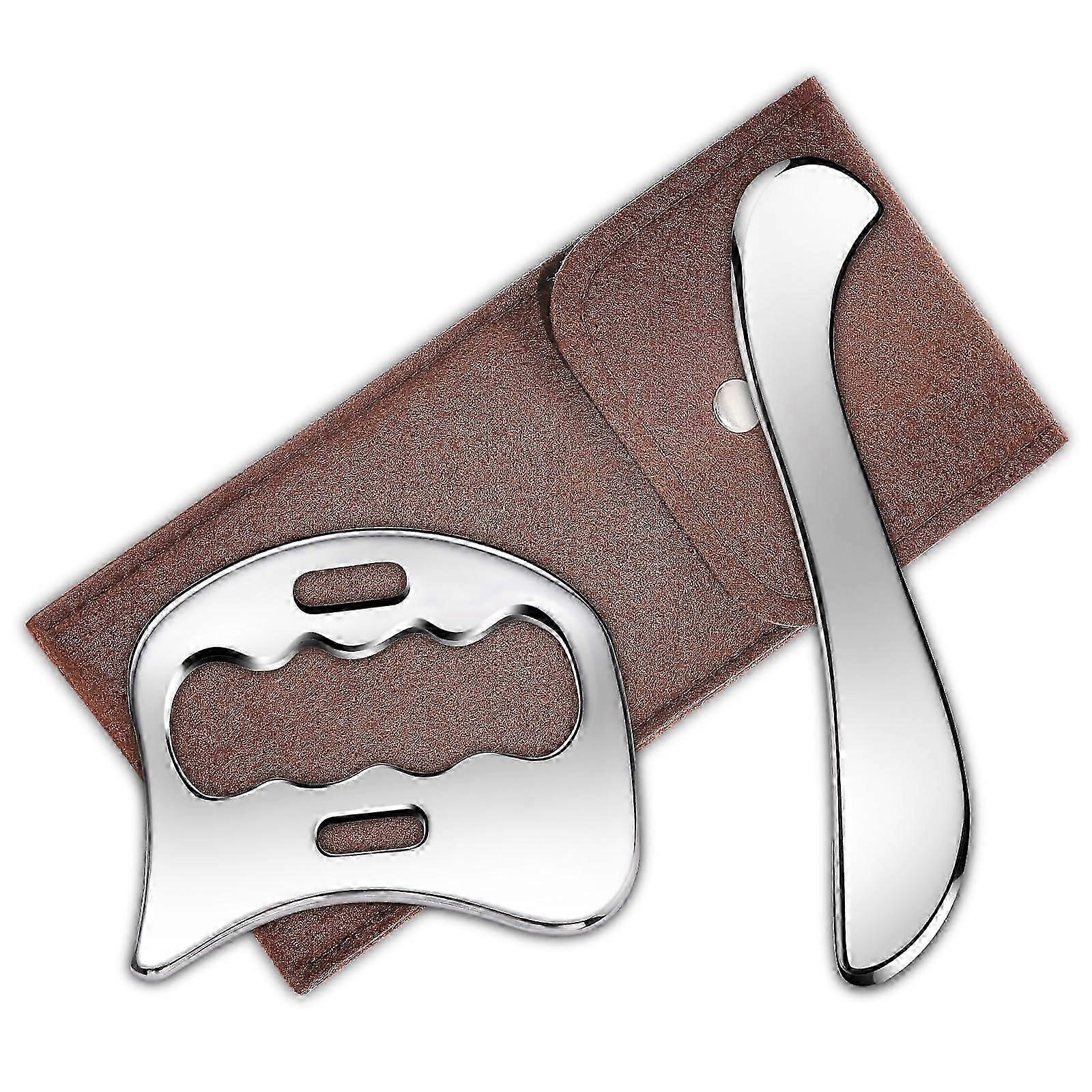 Stainless Steel 2 in 1 Gua Sha Muscle Scraper