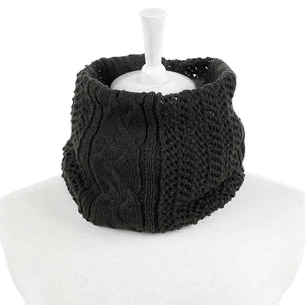 Women Men Winter Twist Cable Knitted Neck Warmer Gaiter Solid Color Outdoor Windproof Stretchy for Infinity Circle Loop Scarf Face Mask  DG