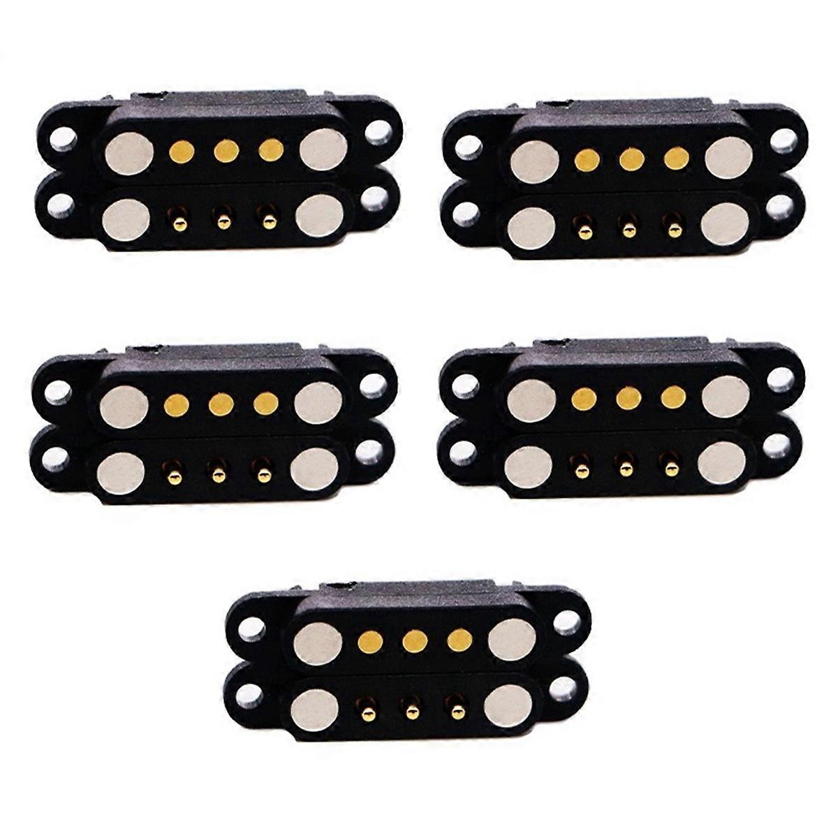 Μαγνητικός σύνδεσμος Pogo Pin 5 ζευγών, Pogopin 3 ακίδων, αρσενικό θηλυκό, 2,54 mm