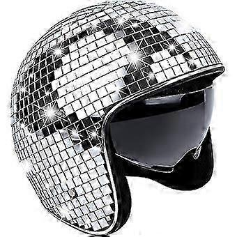 Diskokuglehjelm, Diskohjelm Cykelhjelm Skinnende sølv Harley hjelm fest