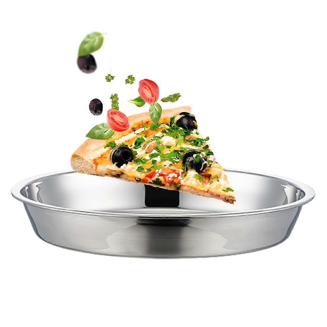 Stainless Steel Pizza Pan Deep Dish 12x1.6 Inch for Baking, Non-Stick, Heavy-Duty, Oven Safe