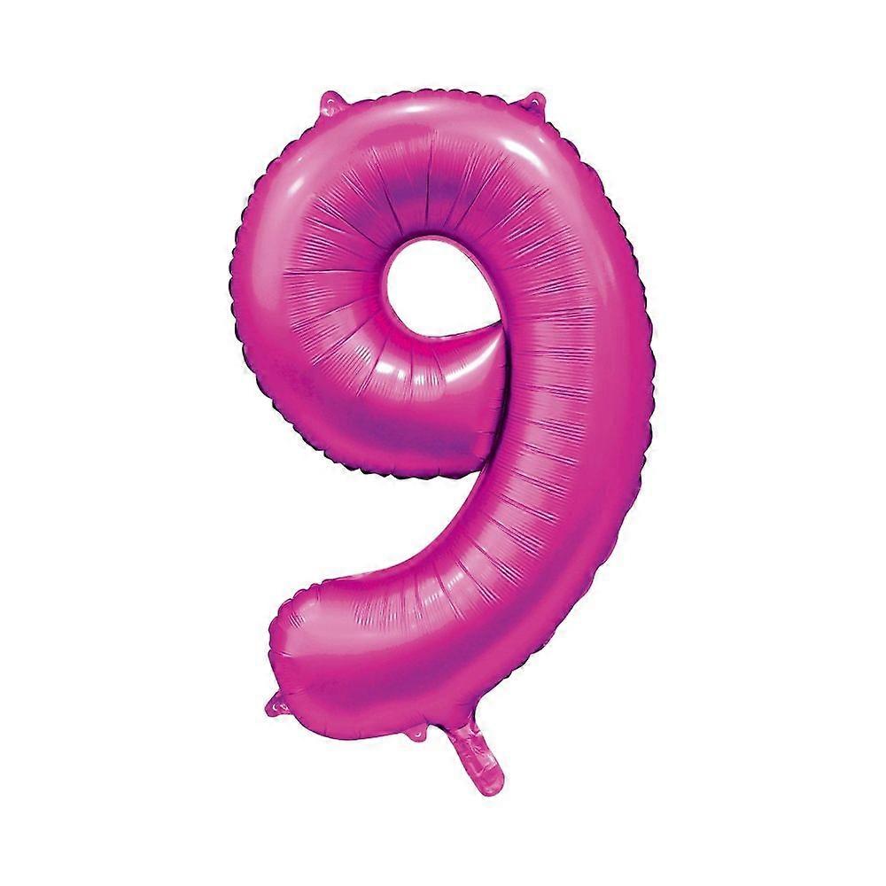 Ilmapallo numero 9 Vaaleanpunainen 86 cm