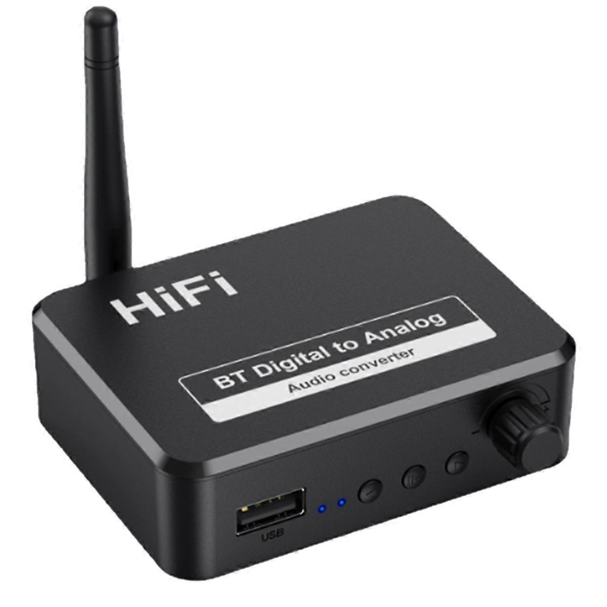 Bluetooth 5.3 Audio Receiver Digital to Analog Converter 3.5mm AUX L/R U-Disk Optical Stereo Hifi W