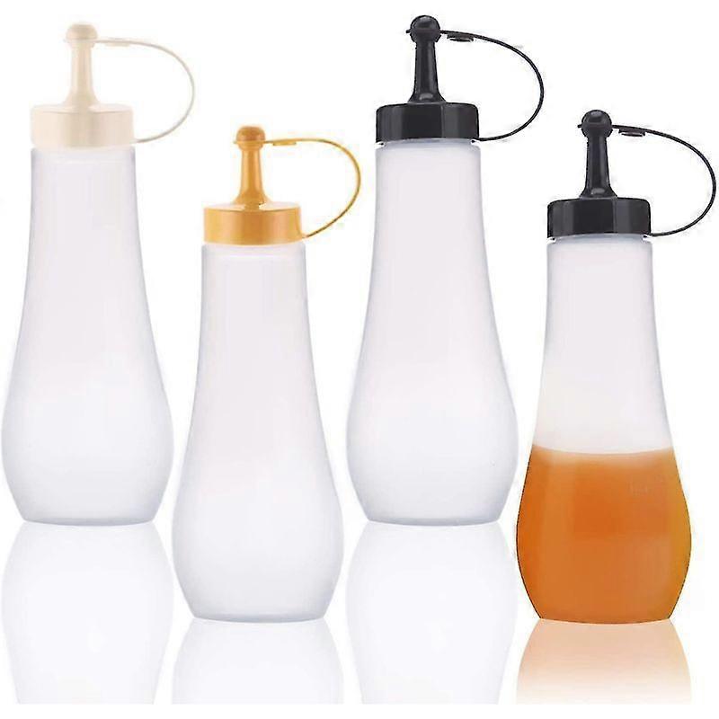 4 Sauce Bottle Squeeze Bottle Squeeze Bottle With Cap For Condiments Ketchup