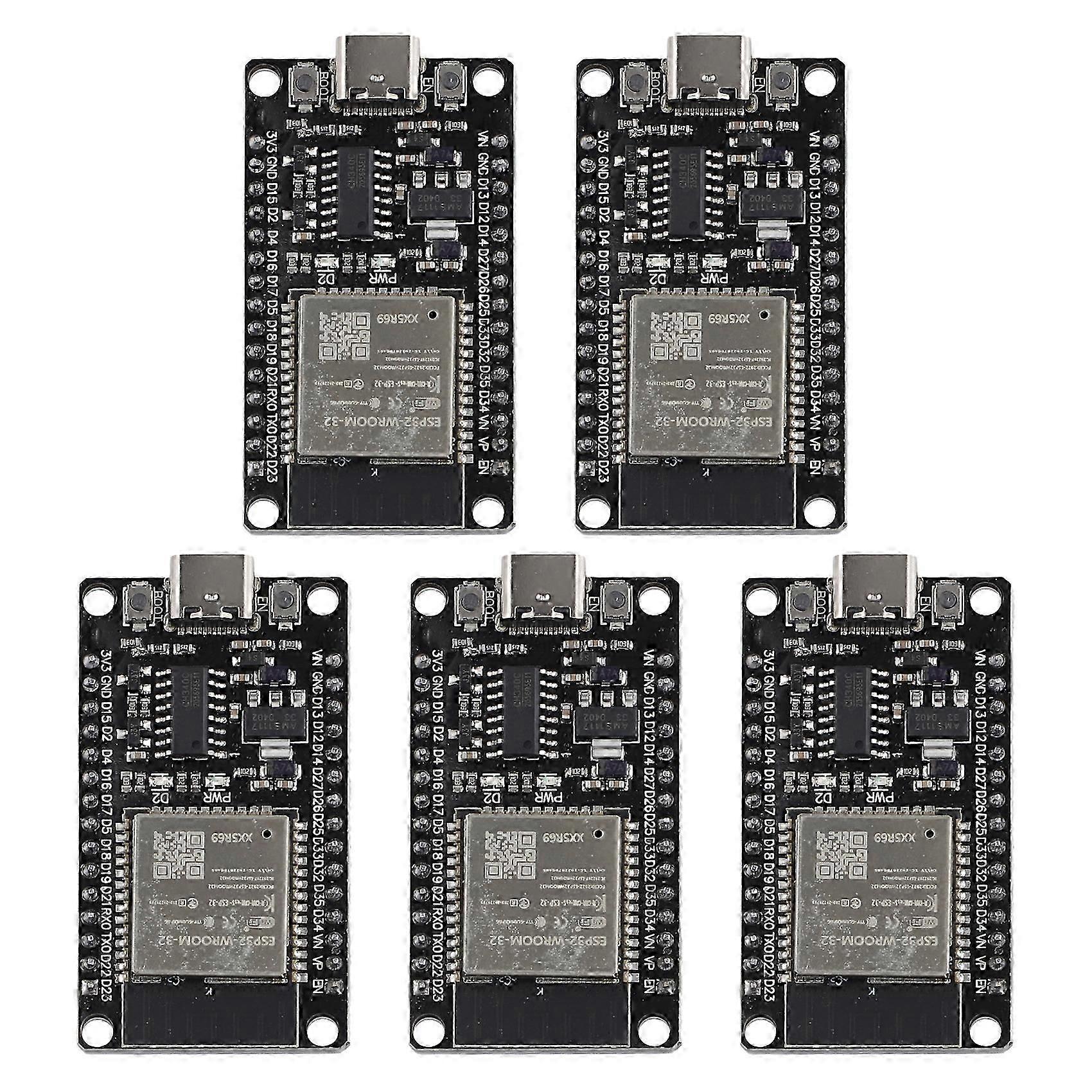 5 PCS ESP32 WROOM32 Development Board TypeC CH340C UltraLow Power Consumption Dual Core Wireless Module
